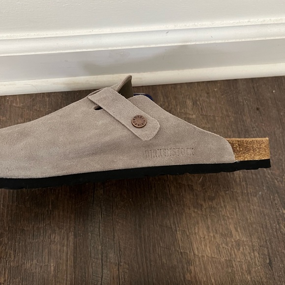Birkenstock Taupe Suede Clogs - Picture 3 of 3
